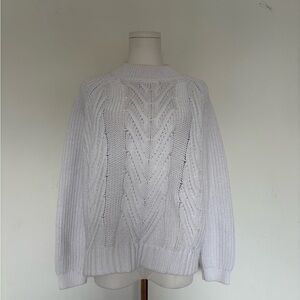 J. Crew White Textured Knit Sweater